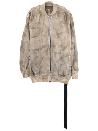 Rick Owens Jumbo Flight Washed Distressed Bomber Jacket