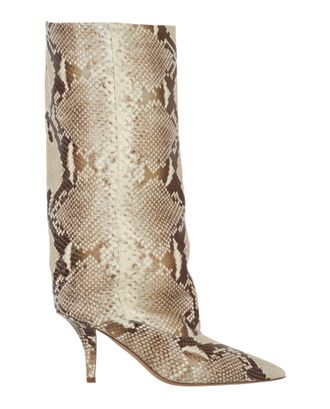 PARIS TEXAS Ines Printed Python Mid-Calf Boots