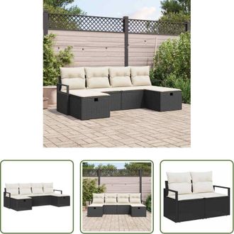 vidaXL Divano esterno - Set di divani con cuscino 5 pcs polyrattan