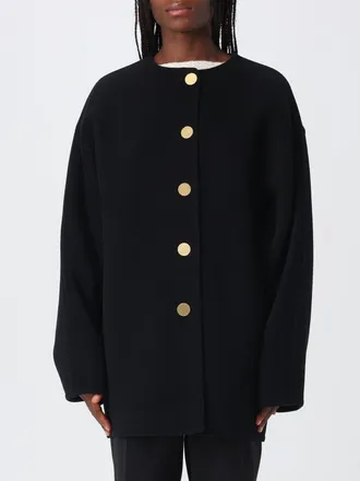 Alberta Ferretti Cappotto al ginocchio in lana con scollo a girocollo e spalle cadute