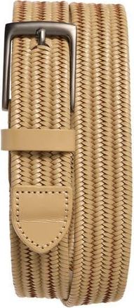Nordstrom Diego Woven Leather Stretch Belt in Tan Stock at Nordstrom Rack, Size 32