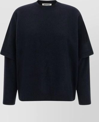 Darkpark cashmere wool double-sleeve crew-neck sweater