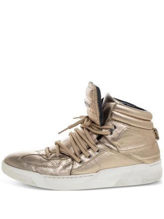 Dolce & Gabbana metallic-finish leather sneakers - Gold