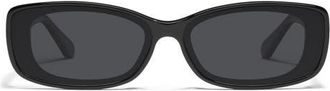 Quay Vibe Check 62mm Polarized Small Square Sunglasses in Black/Black Polarized at Nordstrom