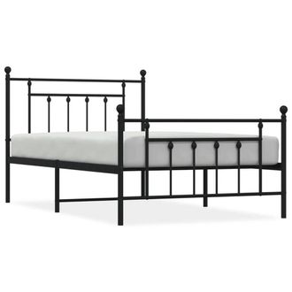 Berkfield Home Metal Bed Frame with Headboard & Footboard Black 107x203 cm