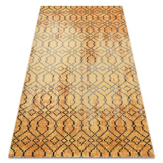 RugsX Rugsx - Alfombra Moderna Mundo D5751 Glamour Exterior Naranja / Negro Orange 160x220 Cm