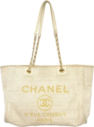 Chanel Ivory Tweed Tote Bag (Pre-Owned)