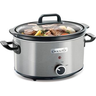 Crock Pot Crockpot Cooker in Metallo Cromato Inox Capacit&agrave; di 3,5 Litri