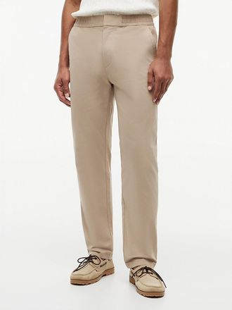 Tommy Hilfiger Mens Elastic-Waist Dobby Pant - Beige - XXXL