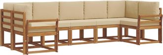 vidaXL Conjunto De Sof&aacute;s De Exterior 7 Uds. Natural Y Beige Vidaxl