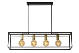 Lucide RUBEN Dimmable Adjustable Height Modern Bar Pendant Light 4xE27 in Black