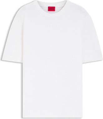HUGO BOSS Waffle-knit sweater in cotton
