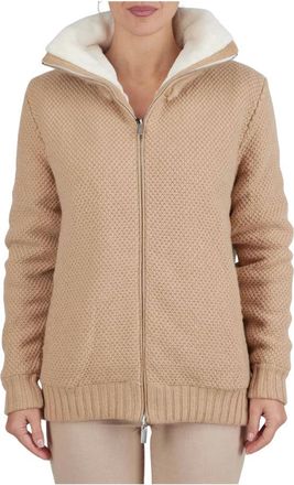 Kiton Cashmere Trui met Textuur - Dames - Cashmere truien - Bruin - L - Truien & Vesten