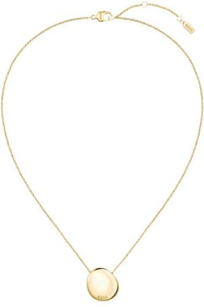 BOSS Gold-tone necklace with pebble-style pendant