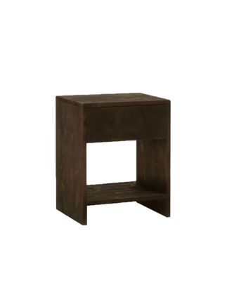 Deco Wood Mesita de noche de madera maciza nogal 40x40cm