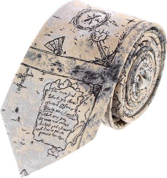 Trafalgar Store Sparrows Bounty Treasure Map Silk Novelty Necktie in Light Tan at Nordstrom