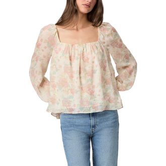 Paige Lucila Floral Silk Top in Bone Multi at Nordstrom, Size Xx-Small