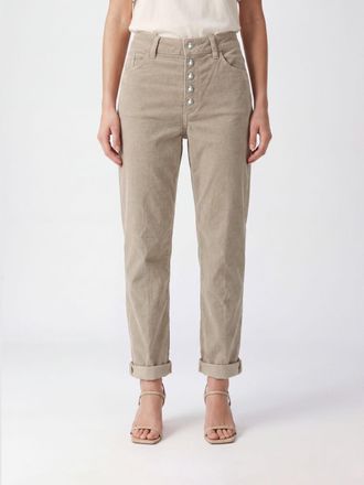 Dondup Jeans Koons cropped straight in velluto marrone a vita media