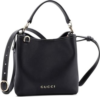 Gucci Emblem Leather Small bucket bag - Nero