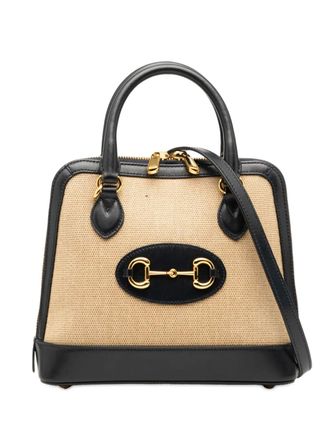 Gucci 2016-2025 Small Canvas Horsebit 1955 satchel - women - Canvas/Leather - One Size - Brown