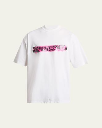 Balenciaga Mens Messy Spray Medium-Fit T-Shirt