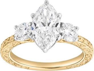 LuvMyJewelry Aislyra 14K Gold 2.70 Ct Marquise Lab Grown Diamond Engagement Ring in 14K Yellow Gold at Nordstrom