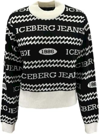 Iceberg Gebreide Truien - Dames - Ronde hals truien - Zwart - S - Truien & Vesten