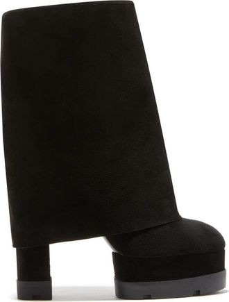 Casadei Omkeerbare Nancy Su&egrave;de Laars - Dames - Hoge Laarzen - Zwart - 39 EU - Su&egrave;de - Schoenen