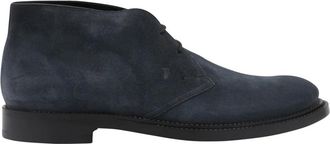 Tod's Blauwe Su&egrave;de Veterschoenen - Heren - Veterlaarzen - Blauw - 44 EU - Su&egrave;de - Schoenen