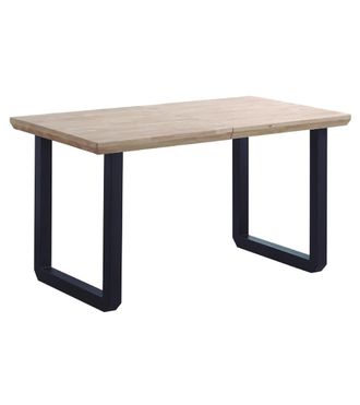 Home Heavenly Mesa de comedor extensible madera y patas metal (140-220 cm)