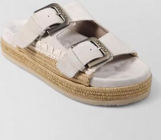 Mou leather two buckle sandals