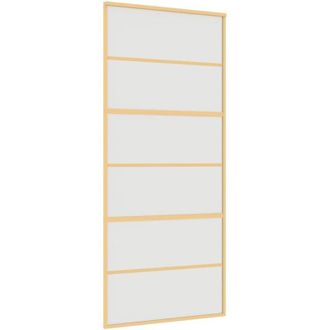 vidaXL Puerta Corredera Dorada Vidrio Esg Esmerilado Aluminio 90x205cm Vidaxl