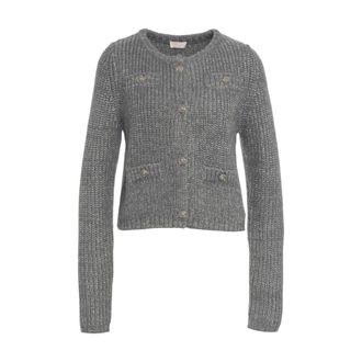 Liu Jo Cardigans, female, Gray, Size: L Gray Knitwear Cardigan Aw25