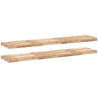 vidaXL Estantes Flotantes 2 Uds Madera Acacia Sin Tratar 140x30x4 Cm Vidaxl