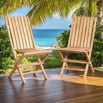 Wanda Collection Juego De 2 Sillas Plegables De Teca Helza
