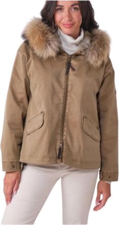 BLONDE No.8 Aspen 515 Parka - Dames - Parka Jassen - Beige - S - Katoen - Jassen