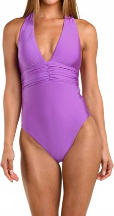 Sunshine 79 One Piece V-Plunge Swimsuit In Lilac