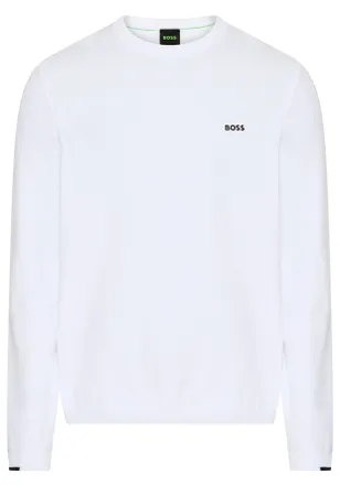 Boss Green by Hugo Boss Rundhalspullover BOSS GREEN K Ever-X CN, Herren, Gr. 3XL, weiss (wei&szlig;100), Strick, Obermaterial: 100% Baumwolle, unifarben, h&uuml;ftlang, Rundhals, B&uuml;ndch