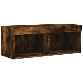 vidaXL Vidaxl - Mueble Para Tv Con Luces Led Roble Ahumado 80x30x30 Cm