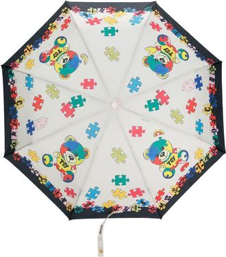Moschino toy-bear print umbrella - women - Polyester - One Size - White