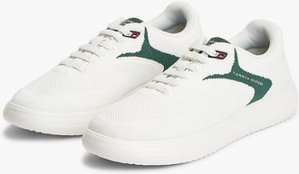 Tommy Hilfiger Mens Knit Cupsole Sneaker - Ecru/Street Green - US 10 / EU 43