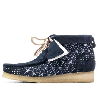 Clarks Wallabee Boots Navy Shashiko 26169152