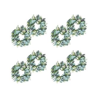 OEM Juego De 8 Coronas De Eucalipto Verde, Redondas, Artificiales, Estilo R&uacute;stico, Para Decoraci&oacute;n De Puertas, Paredes Y Ventanas, 30 Cm/unidad