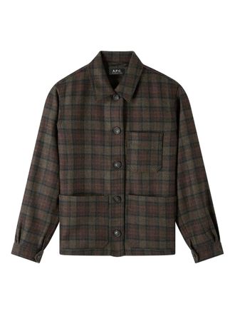 A.P.C. checked wool jacket - Brown
