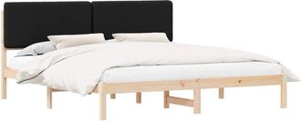 vidaXL Bed Frame with Upholstered Headboard Black 180 x 200 cm vidaXL