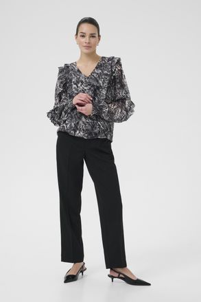 Kaffe Blouse met lange mouwen KAalica Regular fit black darkgrey