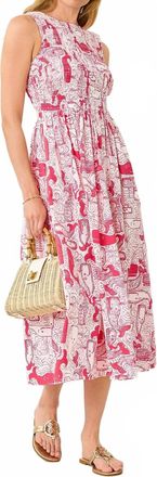 Lilly Pulitzer Daisey Smocked Midi Dress In Paradise Punch Oversized Thar She Blows