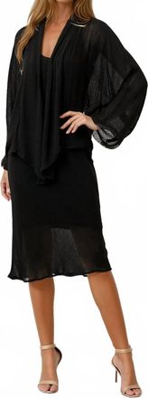 Maven West Tie Front Kimono In Black