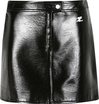 Courr&egrave;ges Reedition High Waist Vinyl Mini Skirt