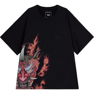 Yohji Yamamoto Loose Fit Cotton Graphic T-Shirt in Black at Nordstrom, Size Xx-Large